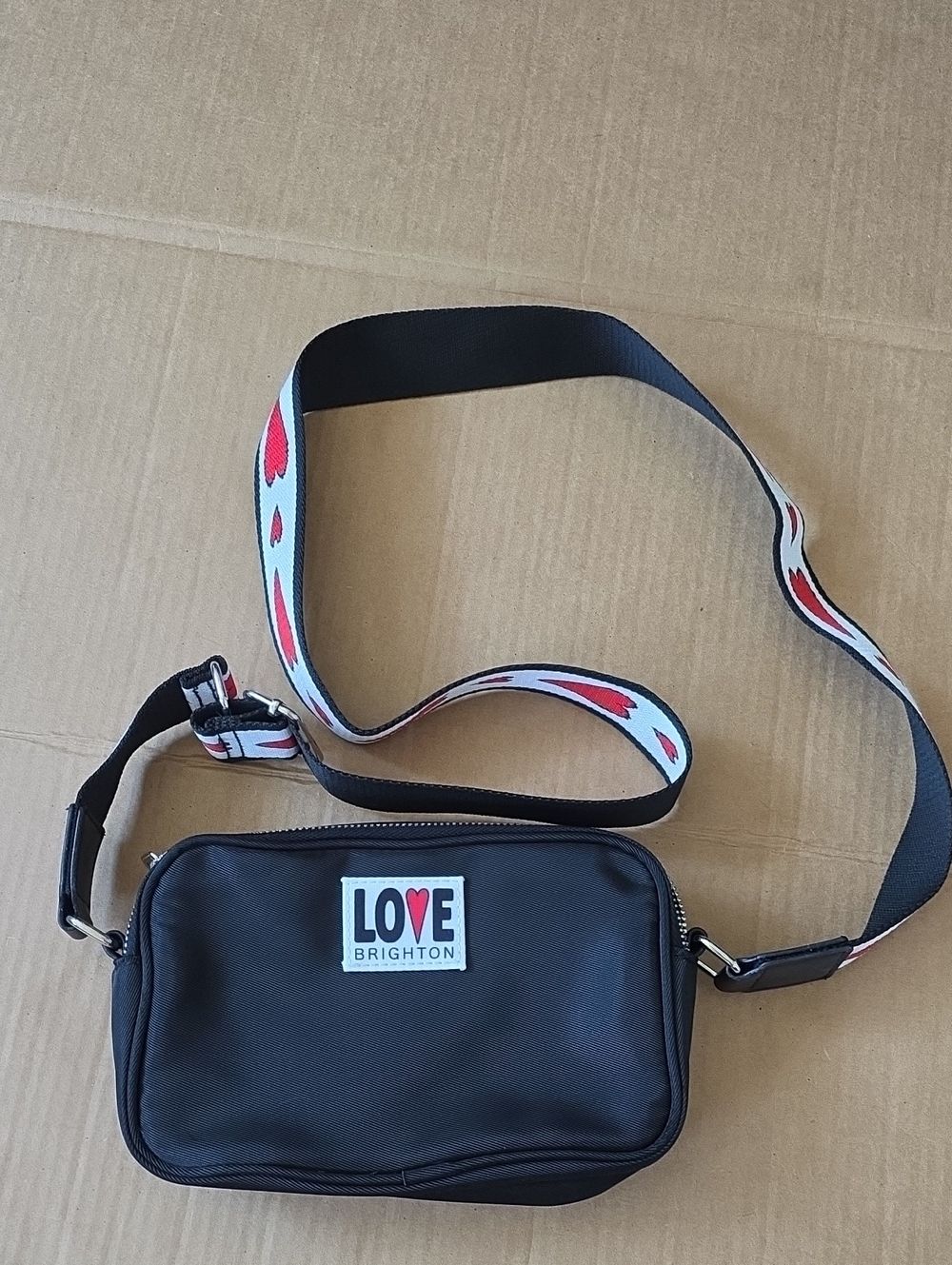 Brighton Love Essentials black nylon crossbody purse